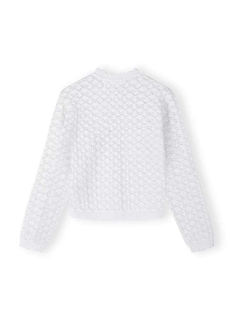 MINOTI Girls white viscose blend button front cardigan 3-15 years